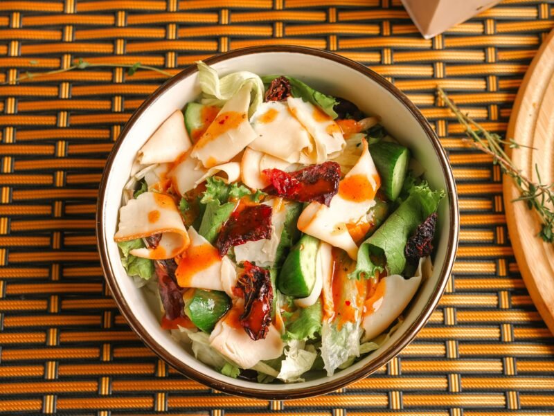 Fresh Mixed Greens Salad with Smoked Turkey